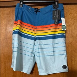 O'Neill Hyperfreak Performance Men's 30" Blue & Orange Stripe Board Shorts - New